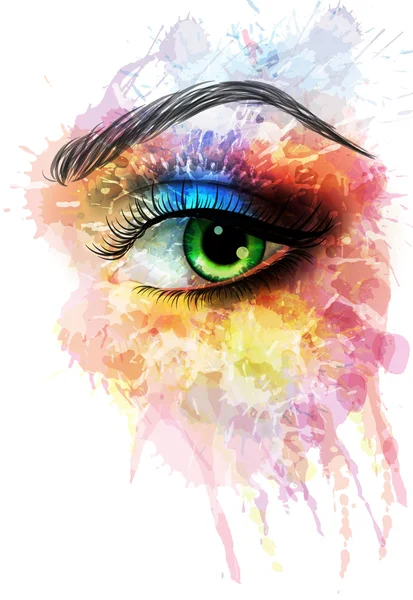 Eye made of colorful splashes — Stock Vector