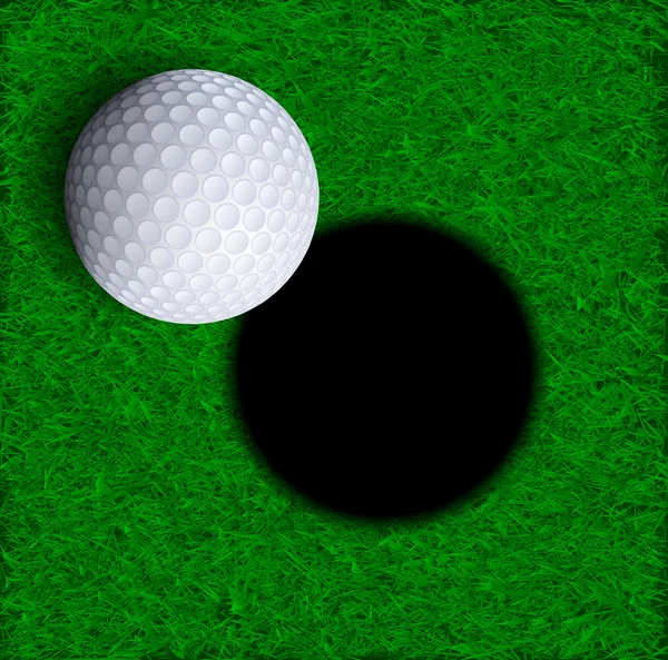 Golf ball near hole — Stock Vector