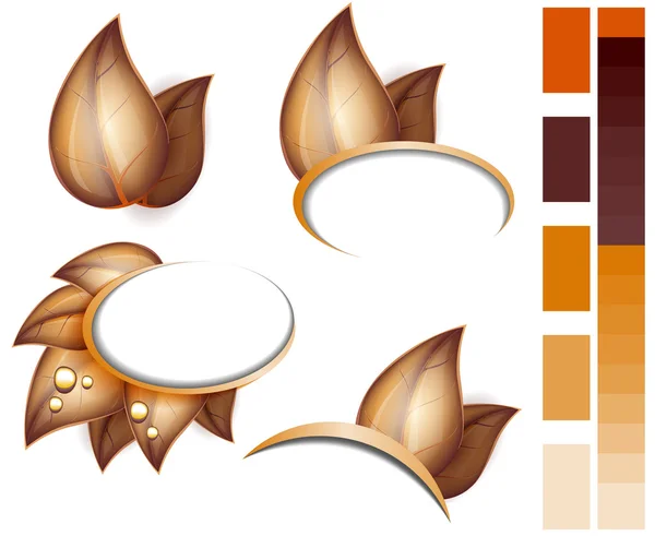 Autumn leaves icons set - Stok Vektor