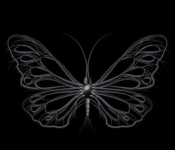 Steampunk motýl z trubek — Stock fotografie