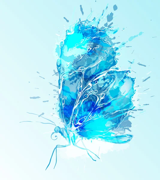 Salpicadura de agua mariposa grunge ilustración — Vector de stock