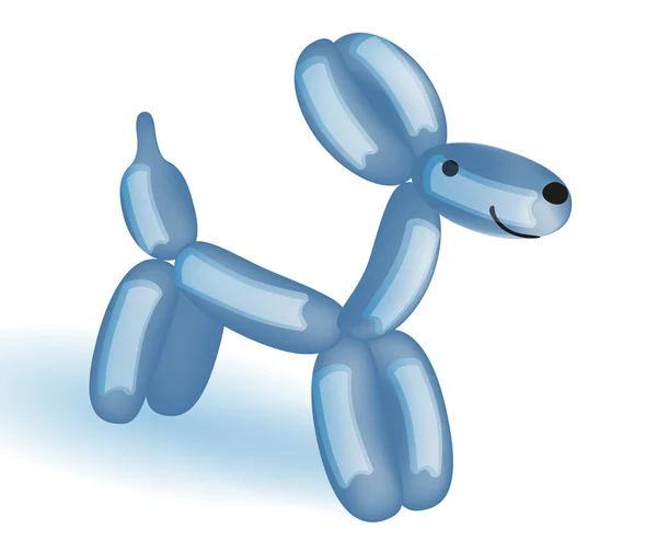 Perro azul hecho de globo aislado — Vector de stock