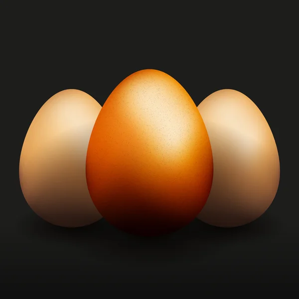 Tres huevos de oro — Vector de stock