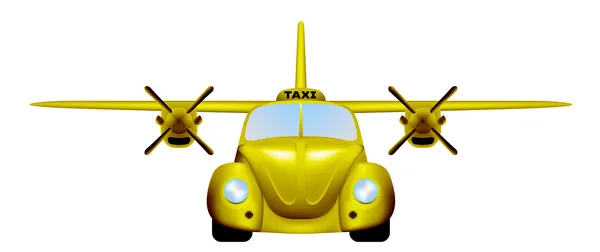 Taxi. Retro fliegendes Auto. — Stockvektor