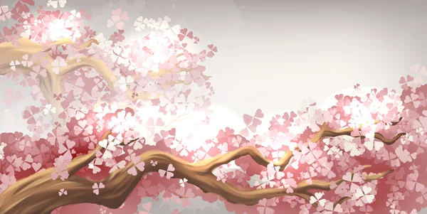 Rama Sakura floreciendo — Vector de stock