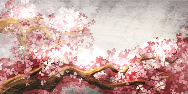 Rama Sakura floreciendo — Archivo Imágenes Vectoriales