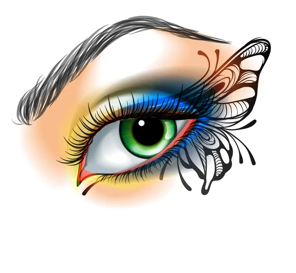 Eye make up with butterfly Royalty Free Stock Vectors