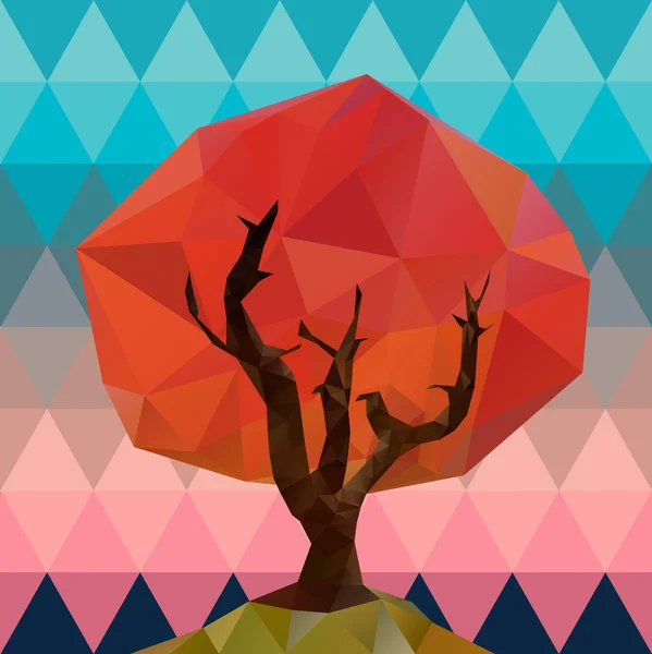 Veelhoekige boom illustratie — Stockvector