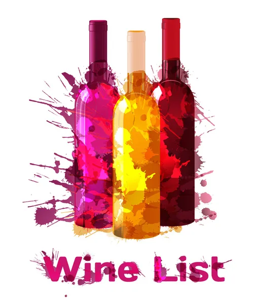 Plantilla de lista de vinos Grunge — Vector de stock