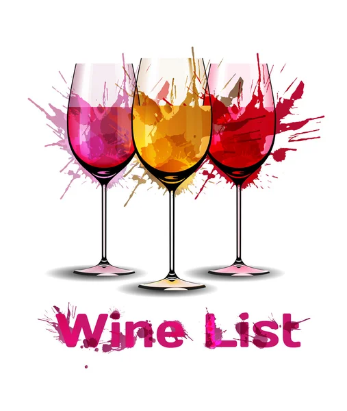 Grunge wine list template — Stock Vector