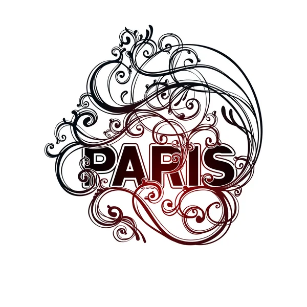 Paris doodle etiket illüstrasyon — Stok Vektör