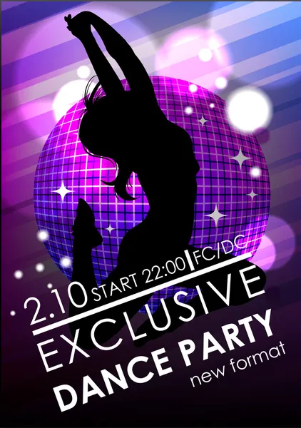 Dance party poster or flyer template — Stock Vector