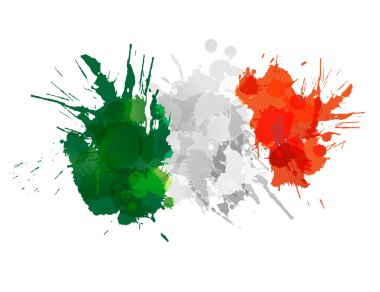 Italian  flag made of colorful splashes clipart
