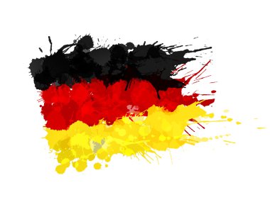German flag made of colorful splashes clipart
