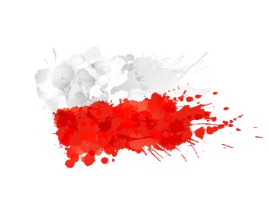 Polish flag made of colorful splashes clipart