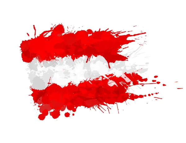Bandiera austriaca fatta di spruzzi colorati — Vettoriale Stock