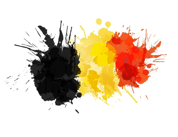 Belgian flag made of colorful splashes — Stock Vector