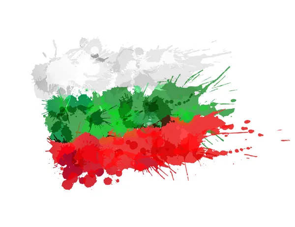 Bulgarian flag made of colorful splashes — Stock Vector