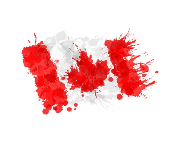 Canadese vlag gemaakt van kleurrijke spatten — Stockvector