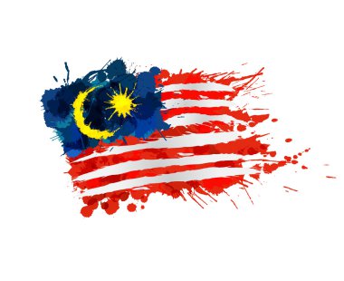Malaysian flag made of colorful splashes clipart