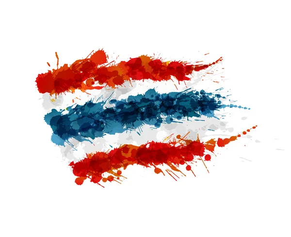Bandeira da Tailândia feita de salpicos coloridos —  Vetores de Stock
