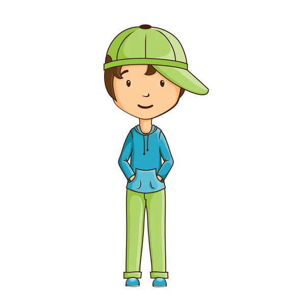 Petit garçon portant une casquette — Image vectorielle