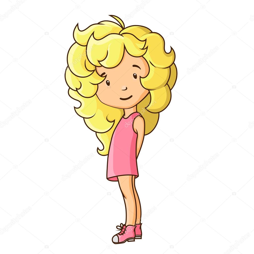 Little curly girl Stock Vector Image by ©BlackSpring1 #46767619