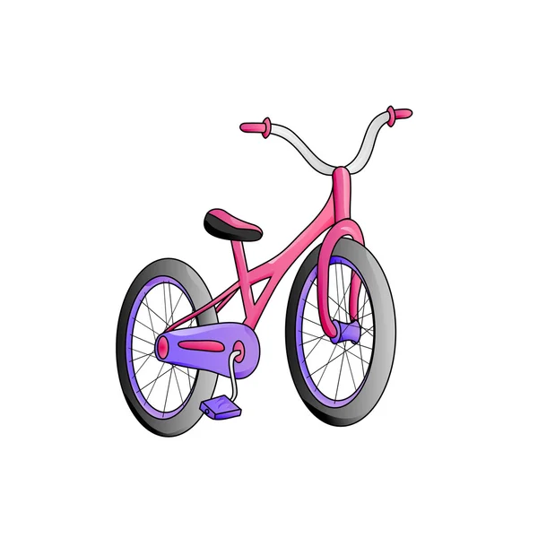 Bicicleta infantil de dibujos animados aislada — Vector de stock