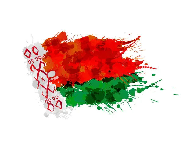 Vlag van Wit-Rusland gemaakt van kleurrijke spatten — Stockvector
