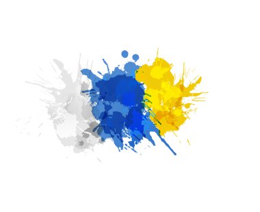 Flag of Canary Islands made of colorful splashes clipart