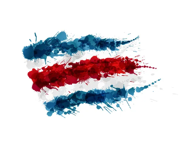 Flag of Costa Rica made of colorful splashes — Stock Vector