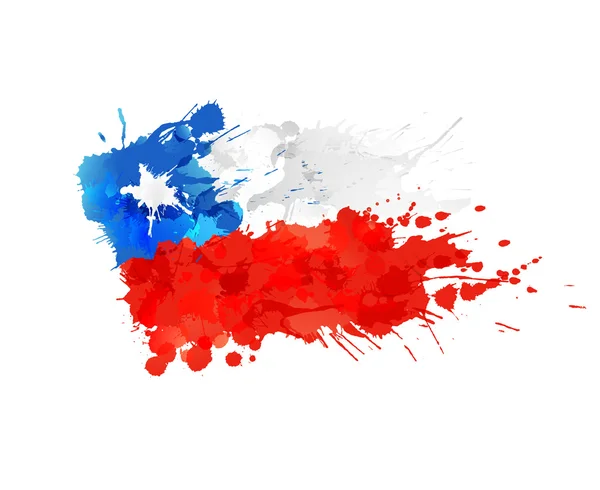 Renkli sıçramalarına yapılan Şili bayrağı Telifsiz Stok Illüstrasyonlar