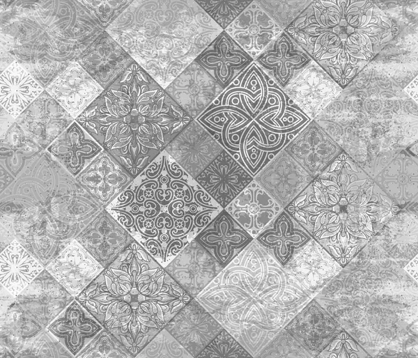Керамическая Плитка Бесшовный Гранж Патчворк — стоковый вектор