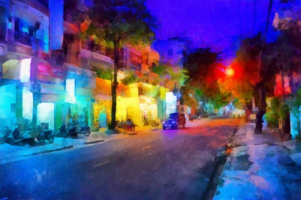 's avonds straat — Stockfoto