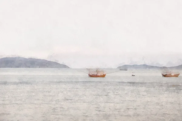 Ranní mlha na moři — Stock fotografie