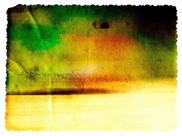 Carte colorée avec texture vintage grunge isolée sur blanc — Photo