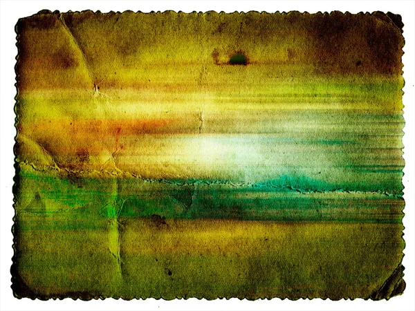 Carte colorée avec texture vintage grunge isolée sur blanc — Photo