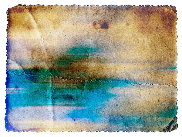 Tarjeta de color con textura grungy vintage aislada en blanco — Foto de Stock