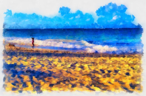 디지털 그림의 구조입니다. 도미니카 해변 — 스톡 사진