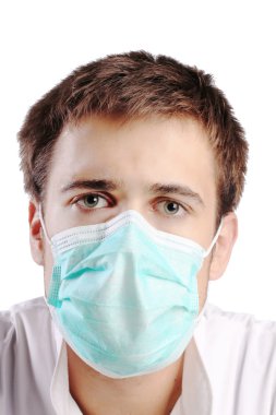 genç ve yakışıklı doktor yüzü portresi.