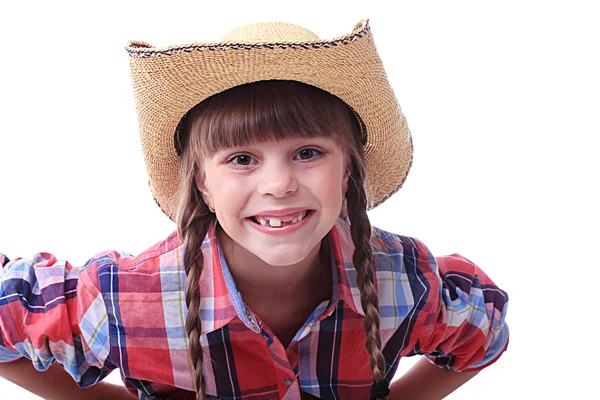 A cowgirl szoros portréja Stock Kép