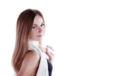 havlu ile genç kız