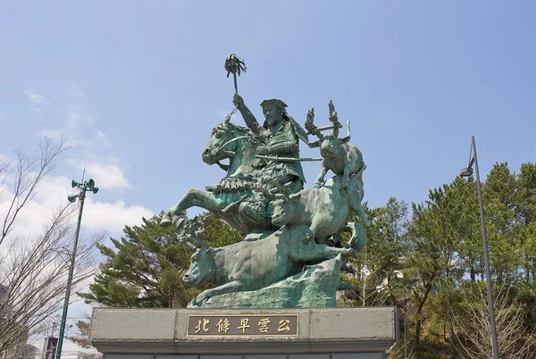 Estátua de Hojo Soun, samurai general — Fotografia de Stock