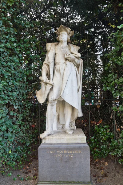Statue von Lodewijk van bodeghem (ca. xix c.), Brüssel, Belgien — Stockfoto