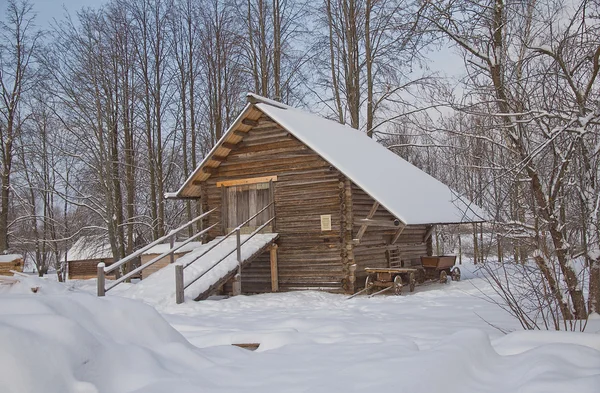 Two-storied stable (circa XIX c.) of Russian peasant — Stock Photo, Image