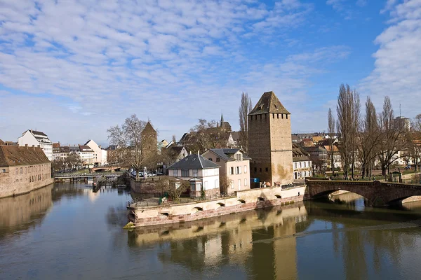 Henry Tower (1230) and canon bastion (XVI c.). Strasbourg, Franc — Stock Photo, Image