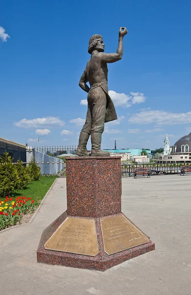 Statue des Linkshänders, russischer Volkskundler. tula city, rus — Stockfoto