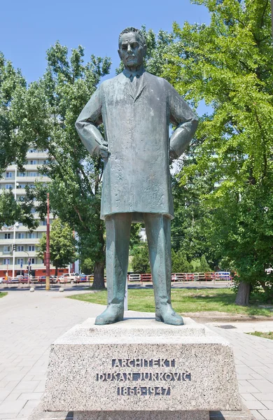 Monument for Slovak architect Dusan Jurkovic in Bratislava — Stock Photo, Image