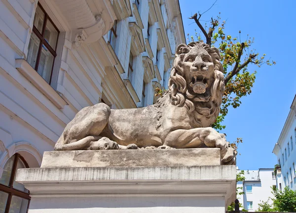 Belvedere, vienna, Avusturya, sokak bir aslan heykeli — Stok fotoğraf