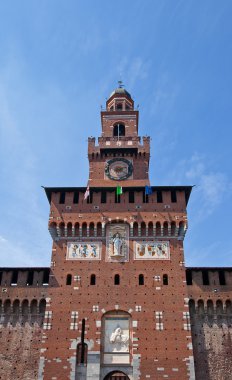 filarete kulesi. Sforza Kalesi (xv c.). Milano, İtalya